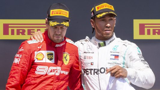 F1 Montreal Auto Racing Ferrari con Lewis Hamilton y Vettel